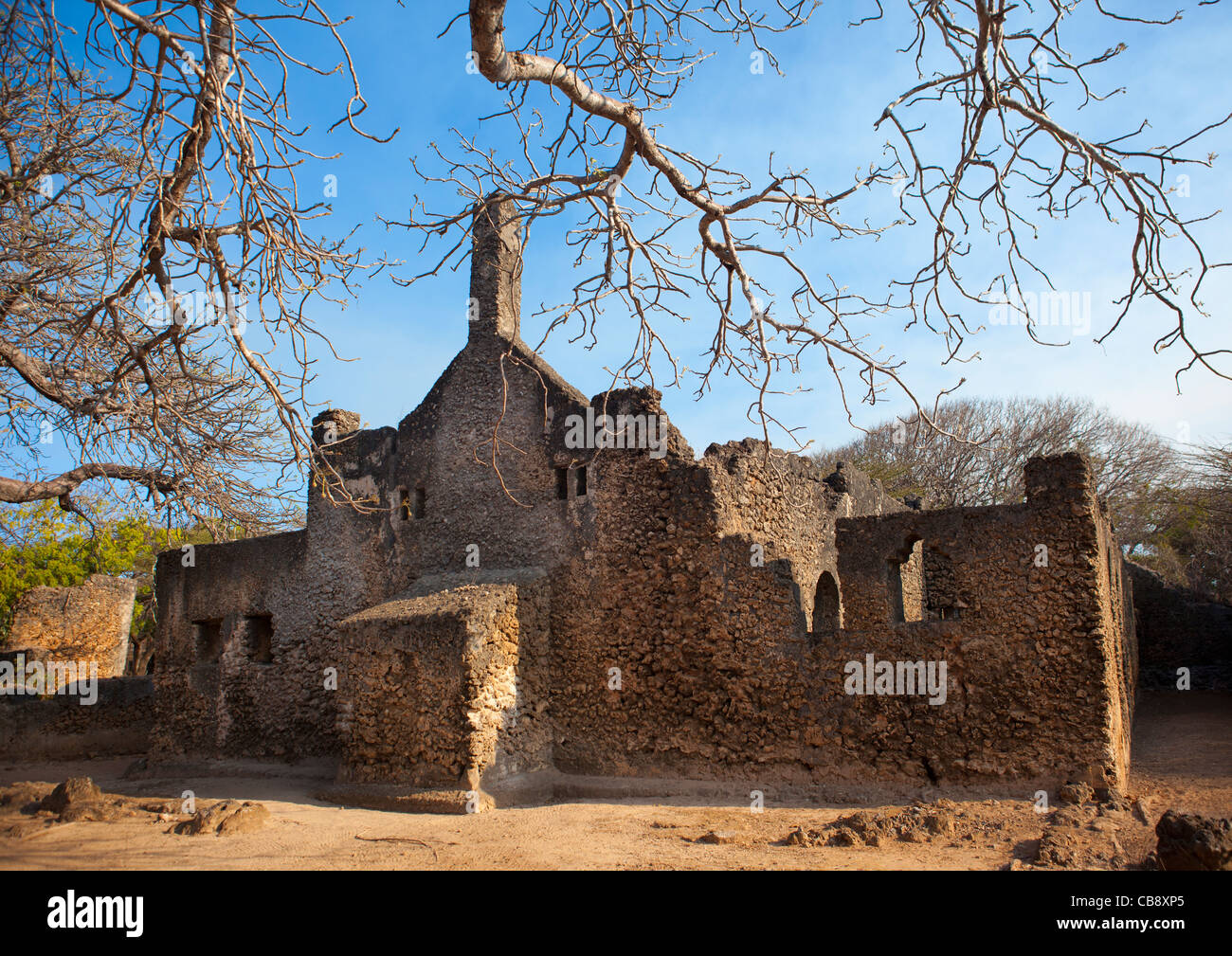 Takwa rovine della moschea, Manda isola Lamu, Kenya Foto Stock