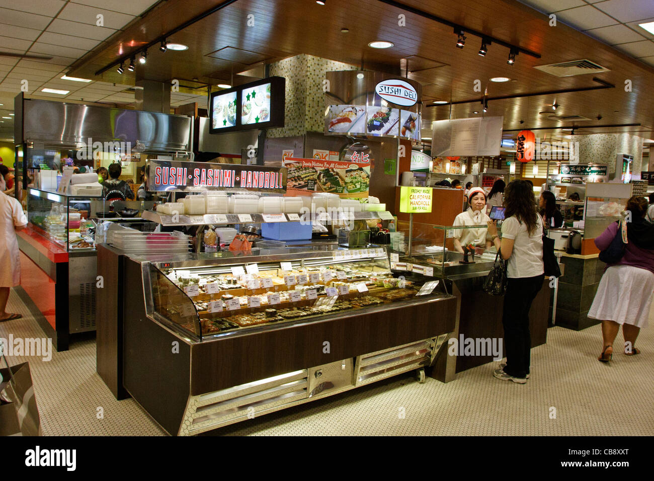 Modern Food Court, Singapore. Foto Stock