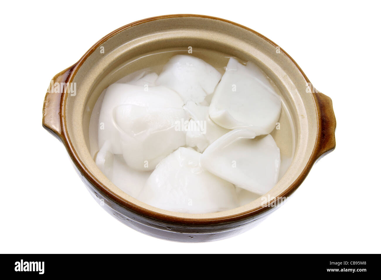 Polpa di cocco in Pot Foto Stock