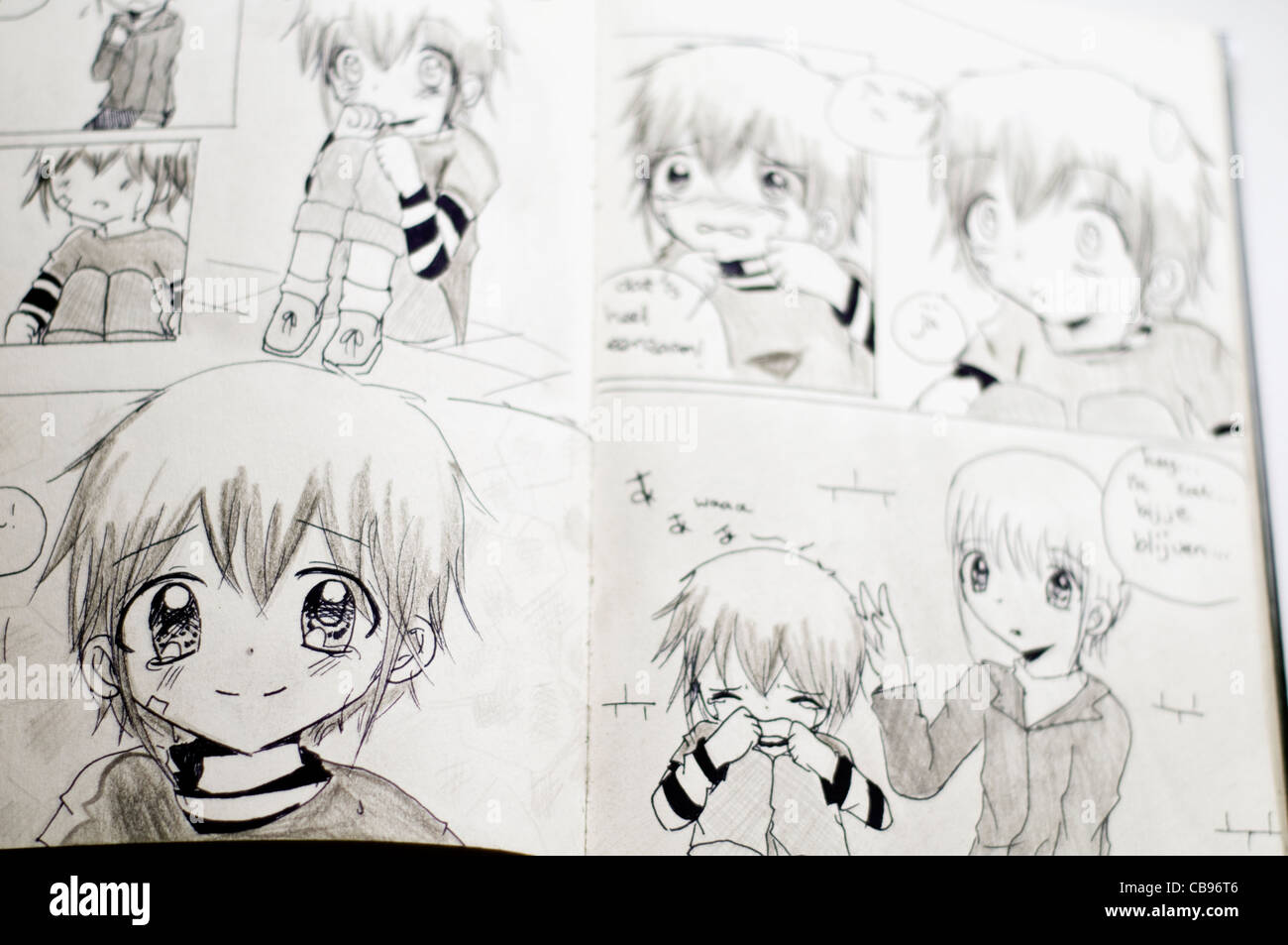 Dettaglio Del Bianco E Nero Giapponese In Stile Manga Di