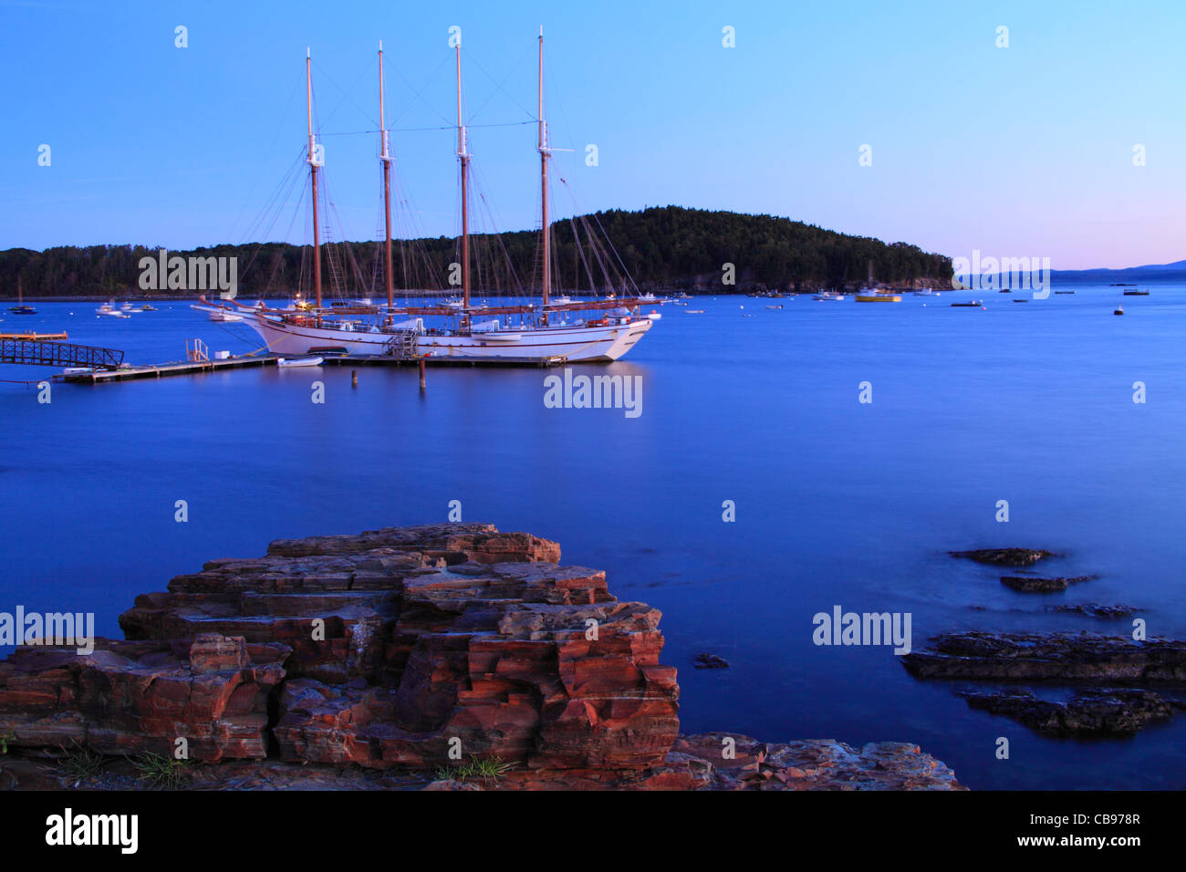 Bar Harbor percorso Shore, Bar Harbor, isola di Mount Desert, Maine, Stati Uniti d'America Foto Stock