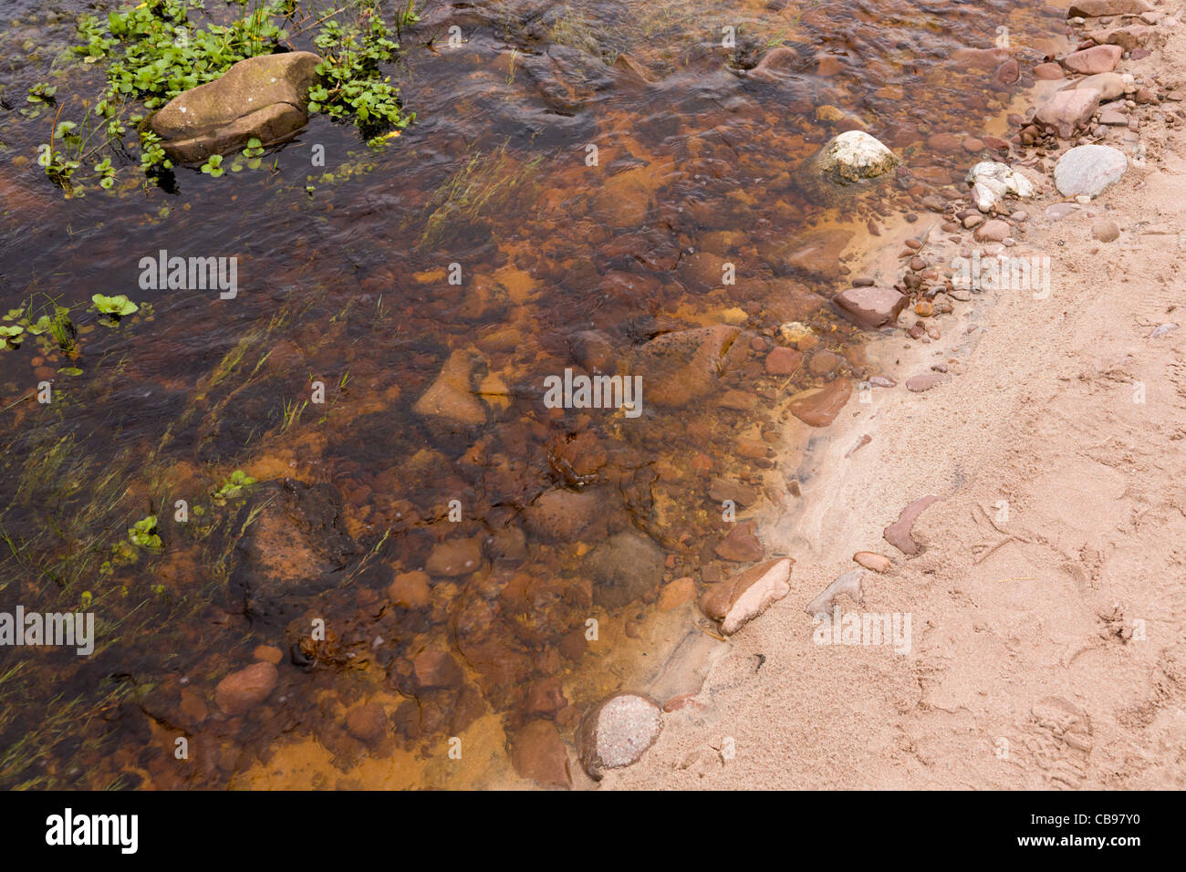 Mellon Udrigle Aberdeen Scotland spiaggia con Gruinard Island e il Coigah montagne in distanza Foto Stock