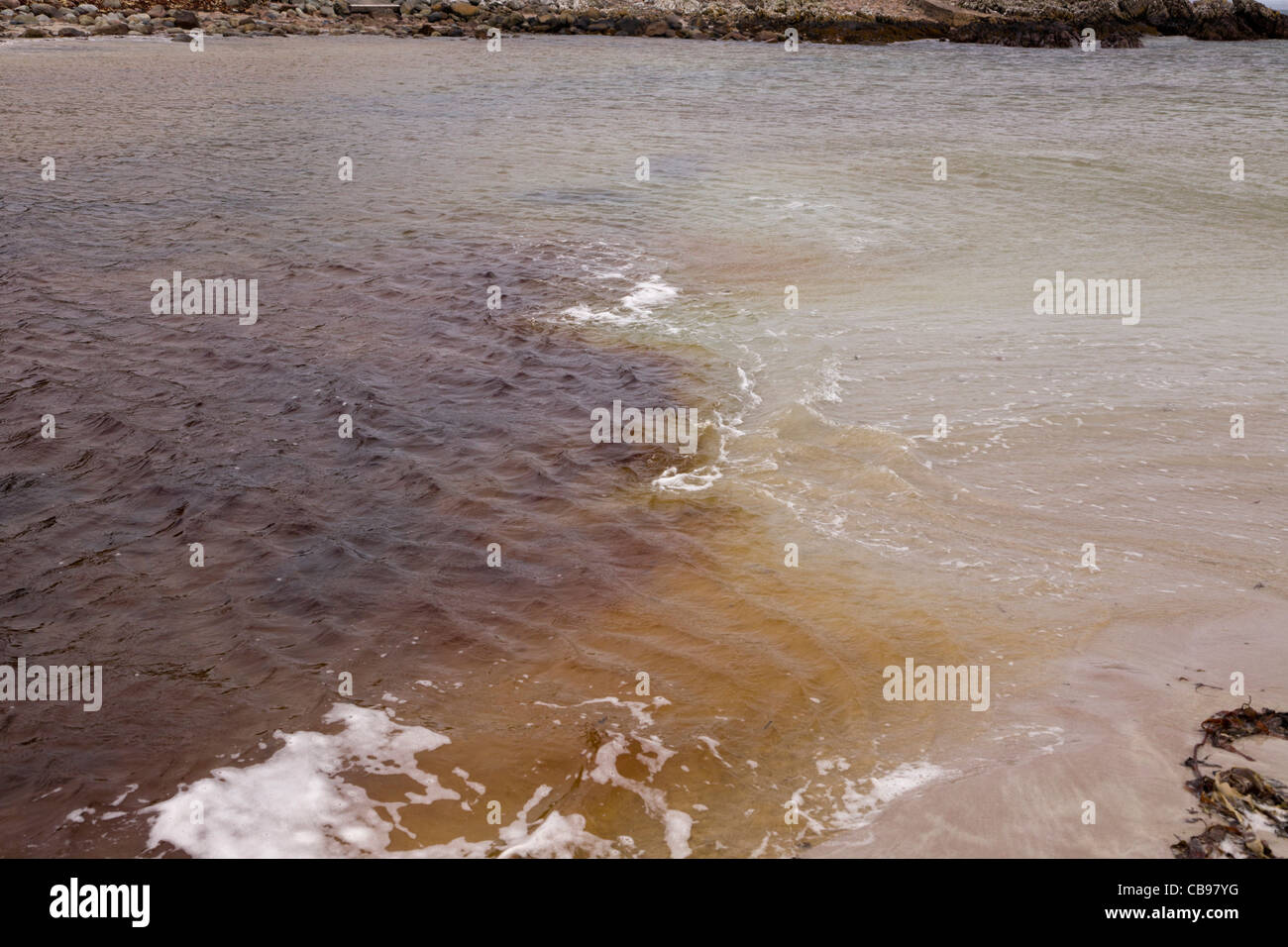 Mellon Udrigle Aberdeen Scotland spiaggia con Gruinard Island e il Coigah montagne in distanza Foto Stock