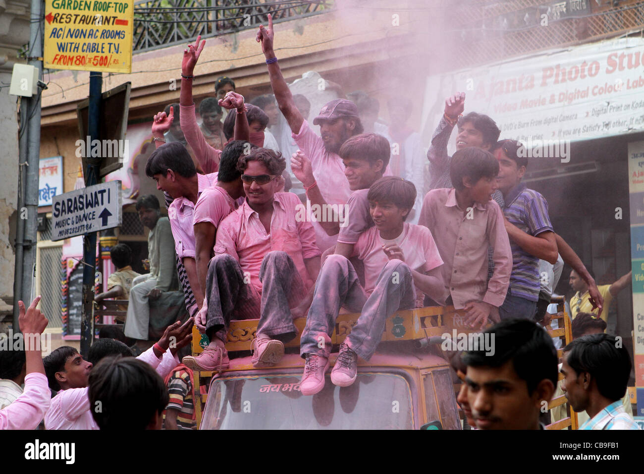 Coloratissima street festival di Pushkar, Rajasthan . India Foto Stock