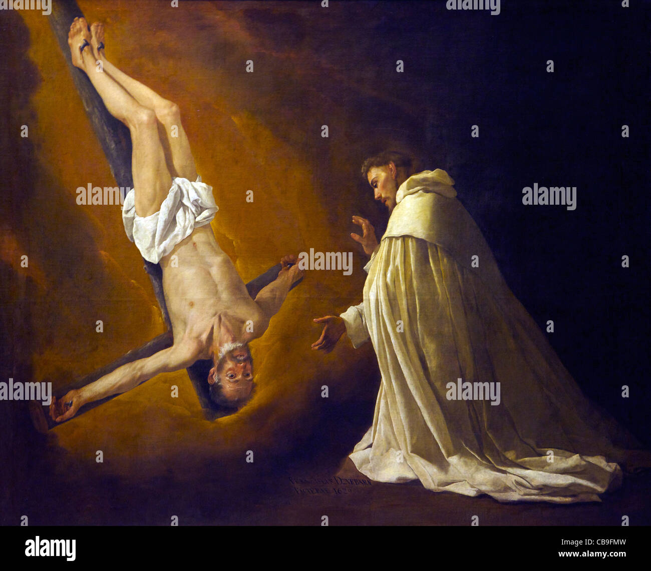 L'Apparizione dell Apostolo San Pietro a San Pietro di Nolasco, Francisco de Zurbaran, 1629, Museo Nacional del Prado, Madrid, Foto Stock