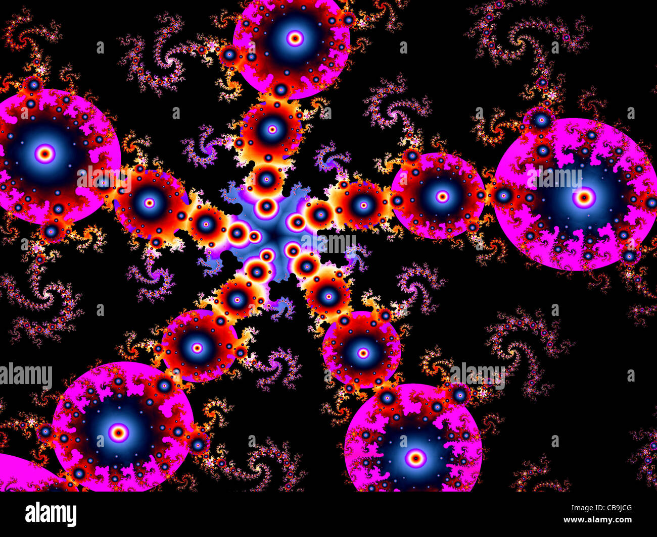Un frattale bolle Pattern generato utilizzando il ChaosPro programma calcolata Foto Stock