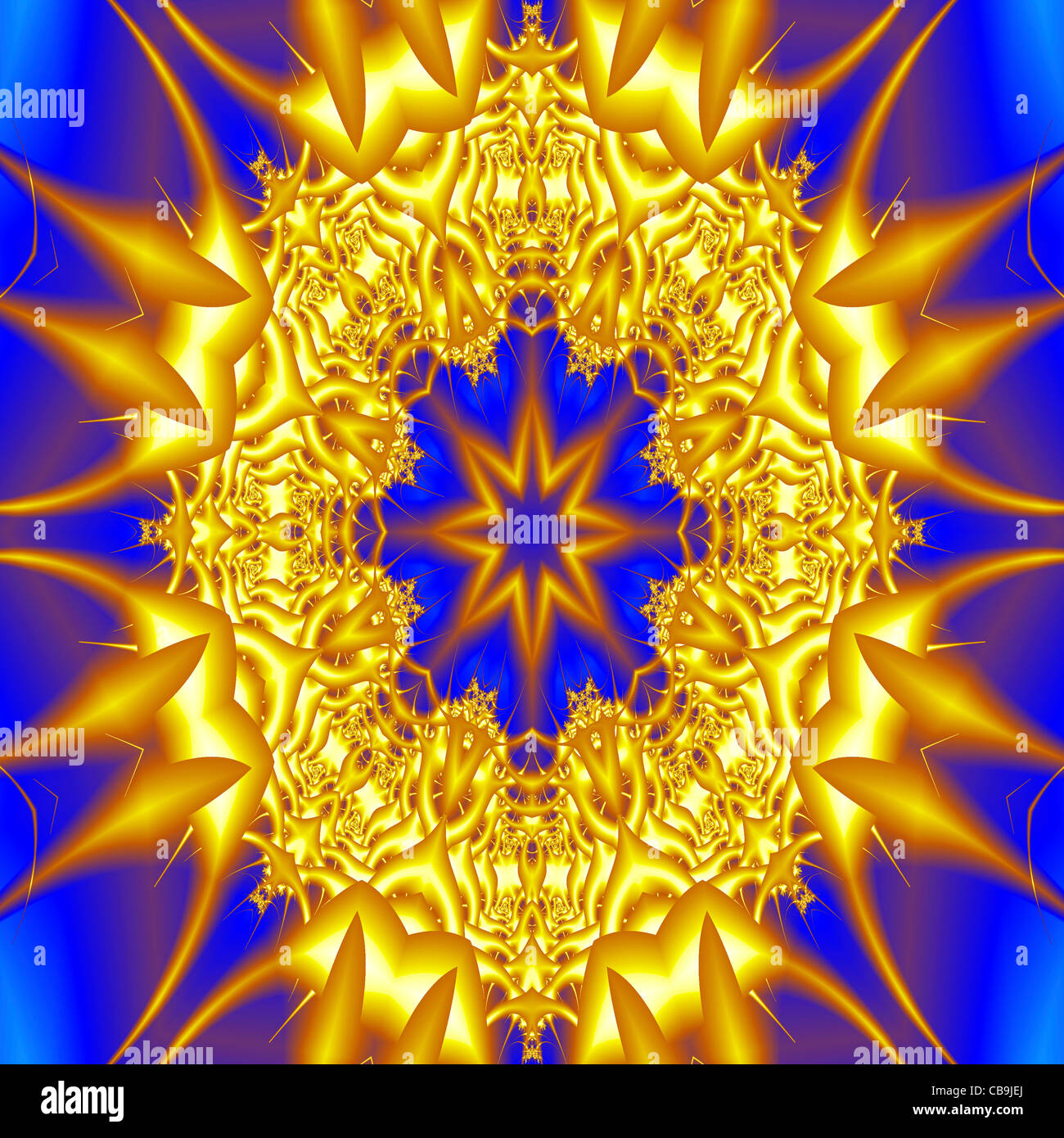 Una stella pungenti Fractal Design Caleidoscopio Foto Stock