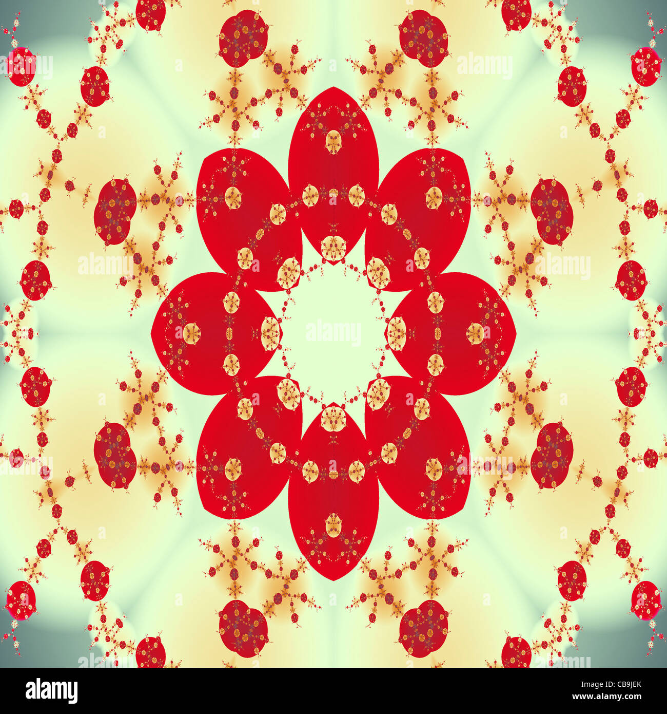 Un caleidoscopio design floreale Foto Stock