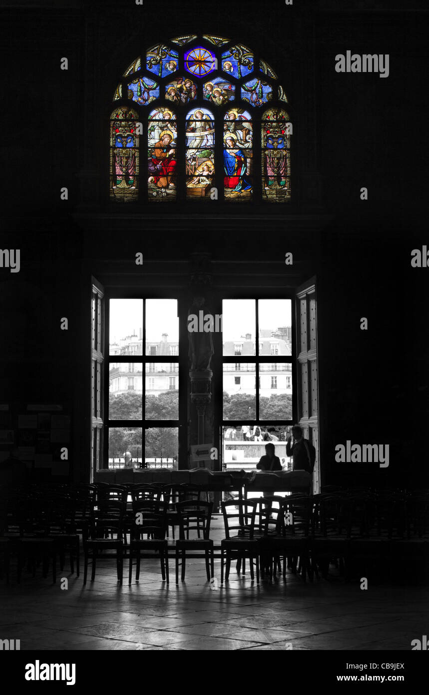 Parigi - Entrata di Saint Eustache chiesa gotica Foto Stock