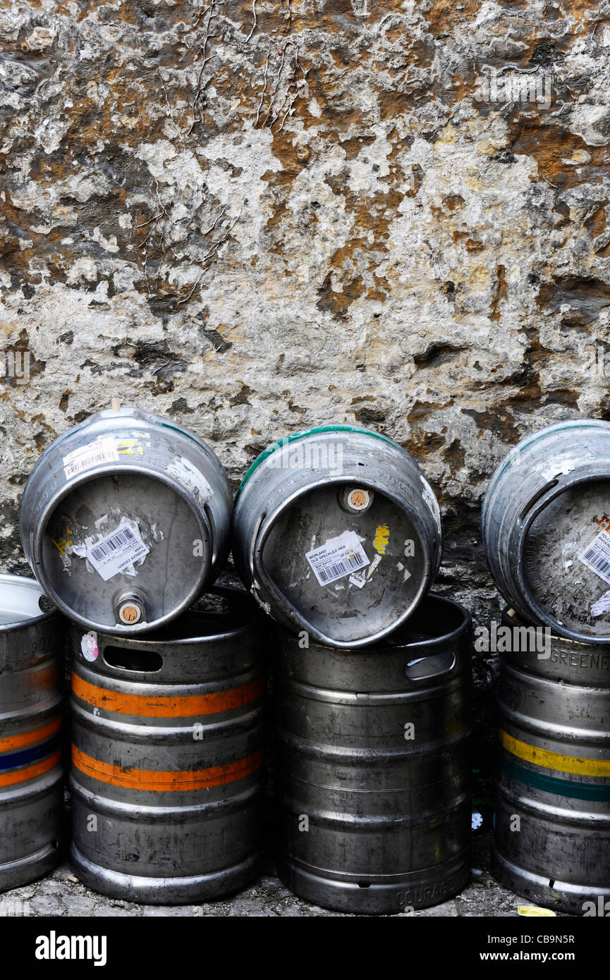 Barili di birra in Oxford. Foto Stock