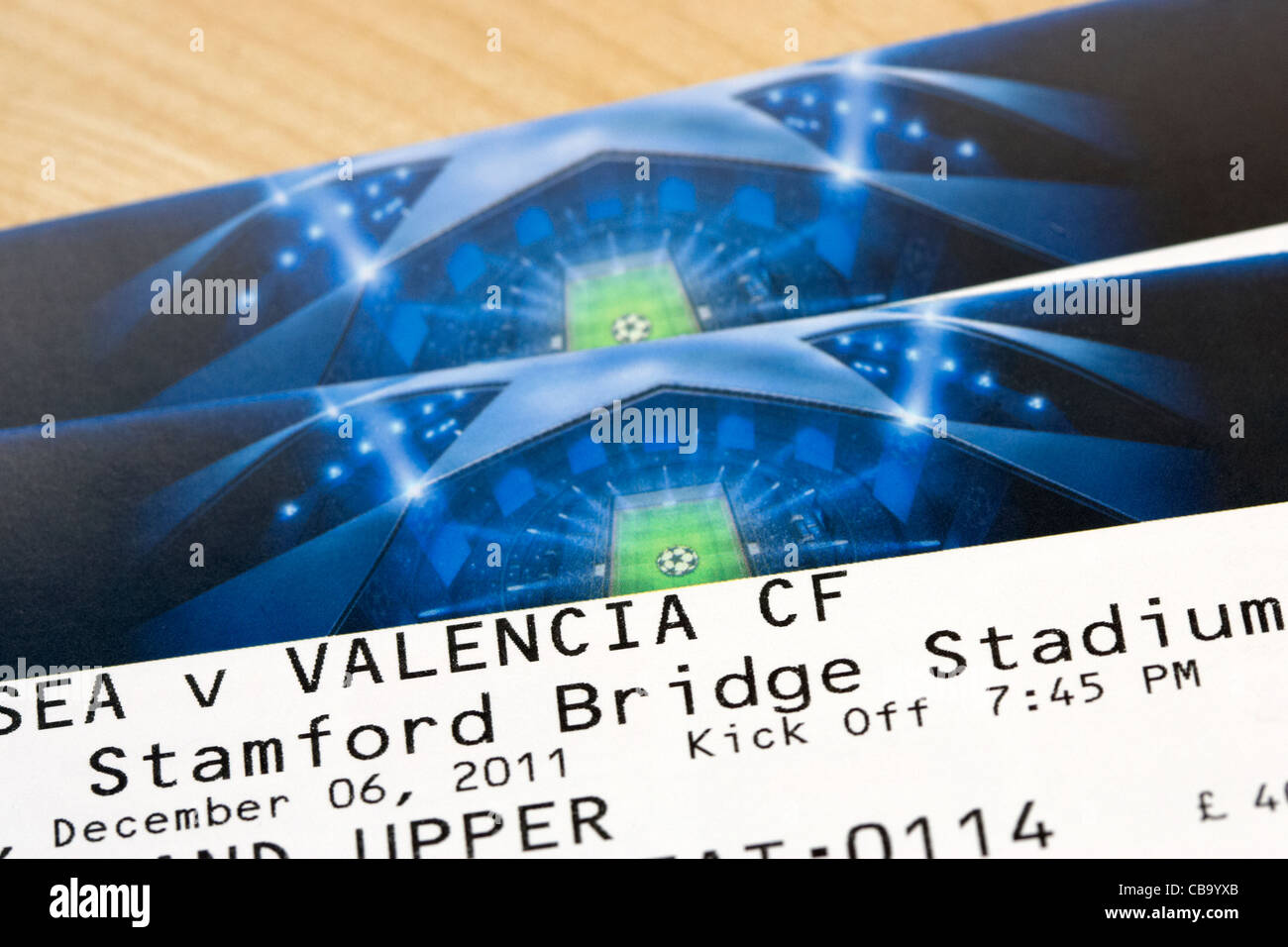 Champions League Biglietti per chelsea v valencia a Stamford Bridge Stadium Regno Unito Foto Stock