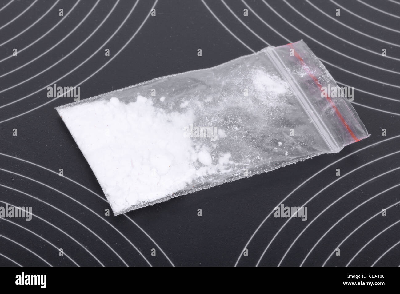 La cocaina nel pacchetto, primo piano Foto Stock