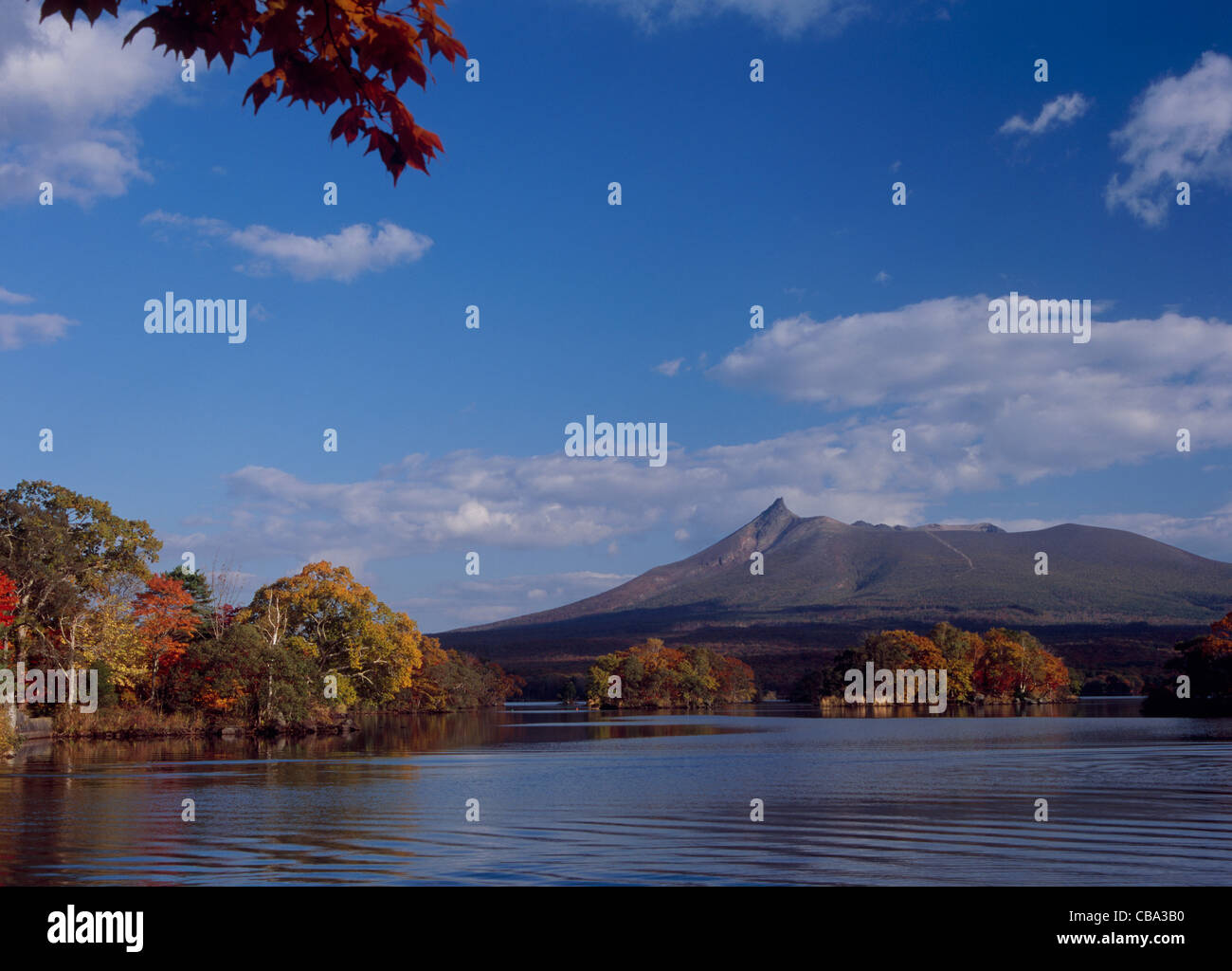 Hokkaido Komagatake e Onuma Park, Nanae, Hokkaido, Giappone Foto Stock