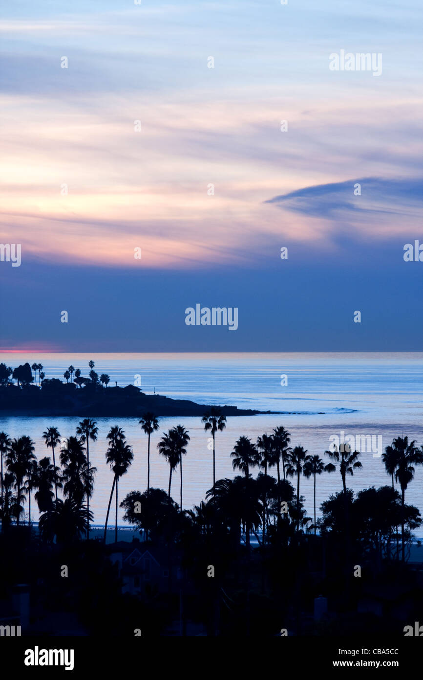 Ora del tramonto a La Jolla, California Foto Stock