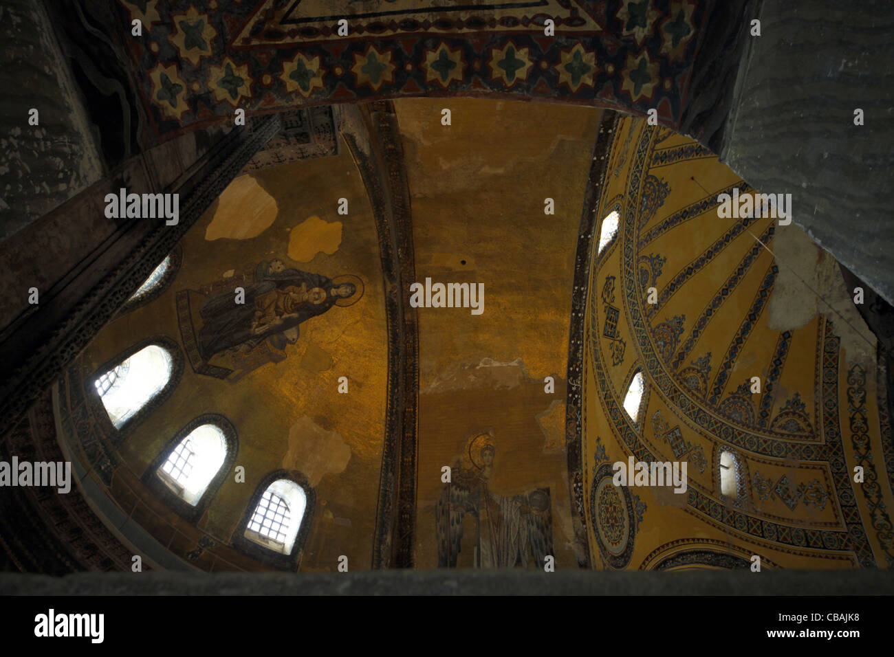 Soffitto di Hagia Sophia MOSQUE Aya Sofya Sultanahmet Istanbul Turchia 04 Ottobre 2011 Foto Stock