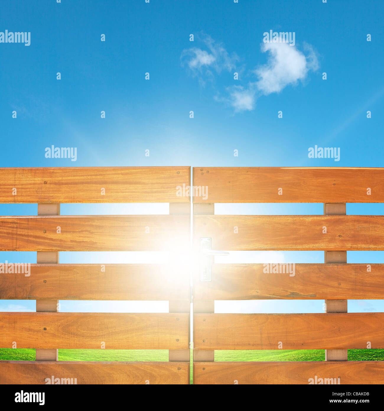 Bene, questa è la mia proprietà. Tema concettuale, composizione quadrata con effetto di luce solare. Foto Stock