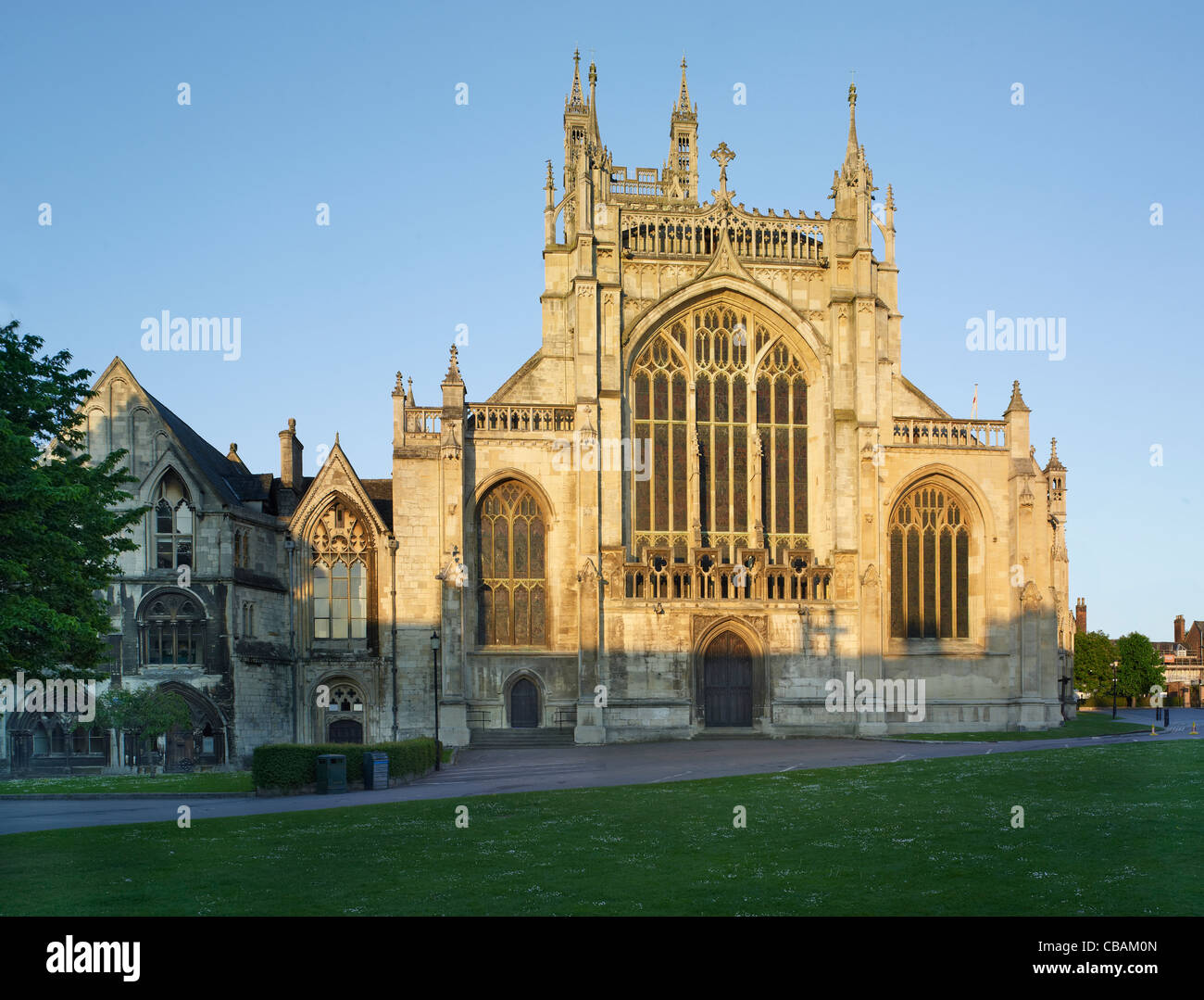 Gloucester Cathdral, fronte ovest Foto Stock
