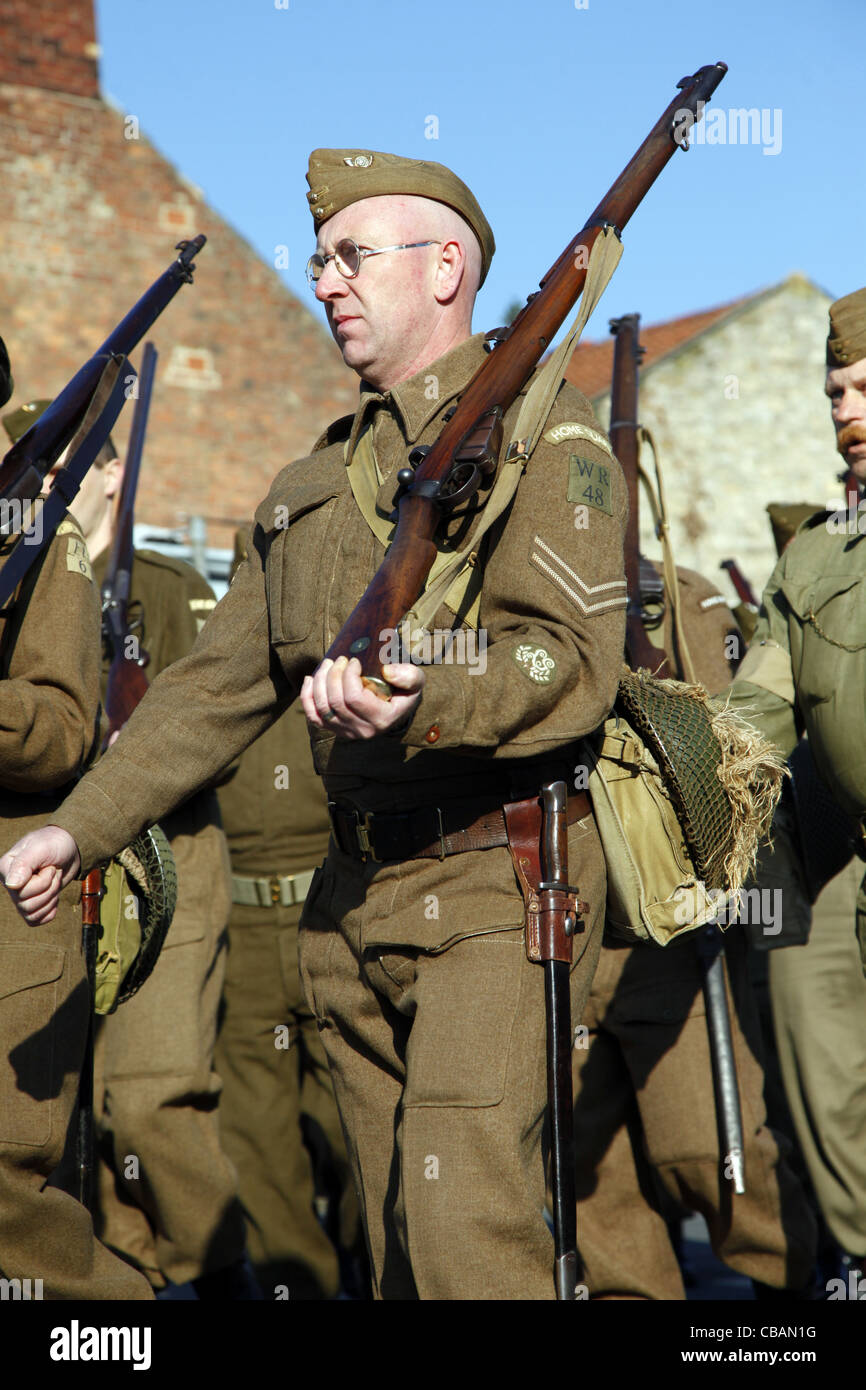 1940S HOME GUARD REENACTORS PICKERING North Yorkshire 15 Ottobre 2011 Foto Stock