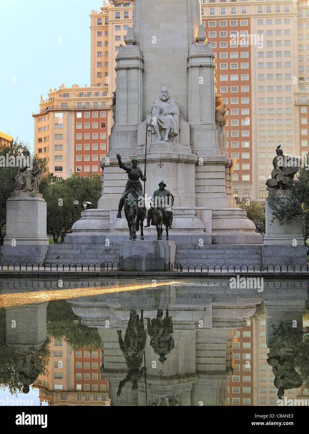 La scultura di Don Quijote e Sancho Panza di Madrid (Spagna) Foto Stock