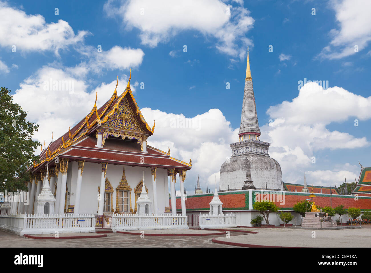 Il Wat Phra Mahathat Woramahawihaan tempio, Nakhon Si Thammarat, Thailandia Foto Stock