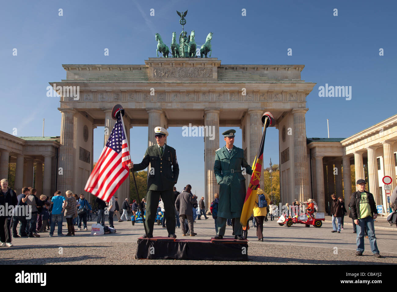 La porta di Brandeburgo a Berlino, Germania Brandenburger Tor in Berlin Foto Stock