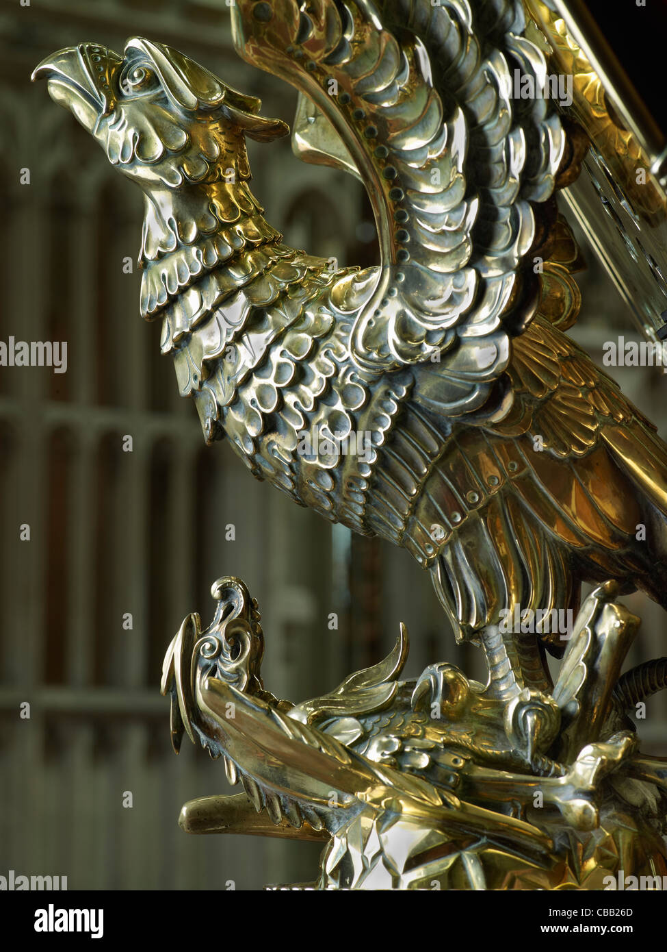 La cattedrale di Gloucester ottone leggio eagle Foto Stock