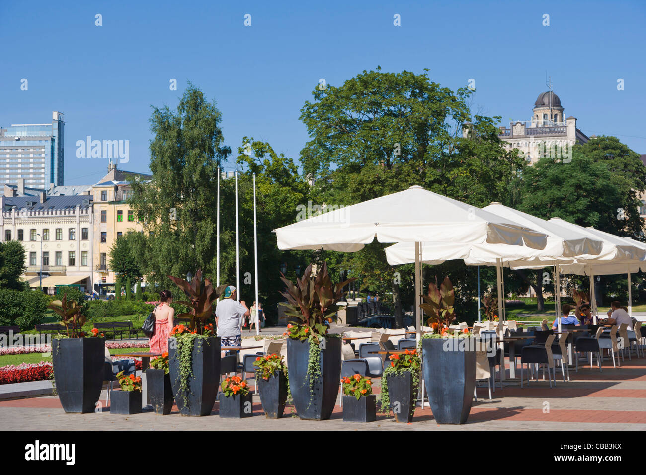 Opere liriche Laukums, Opera Square, Riga, Lettonia Foto Stock