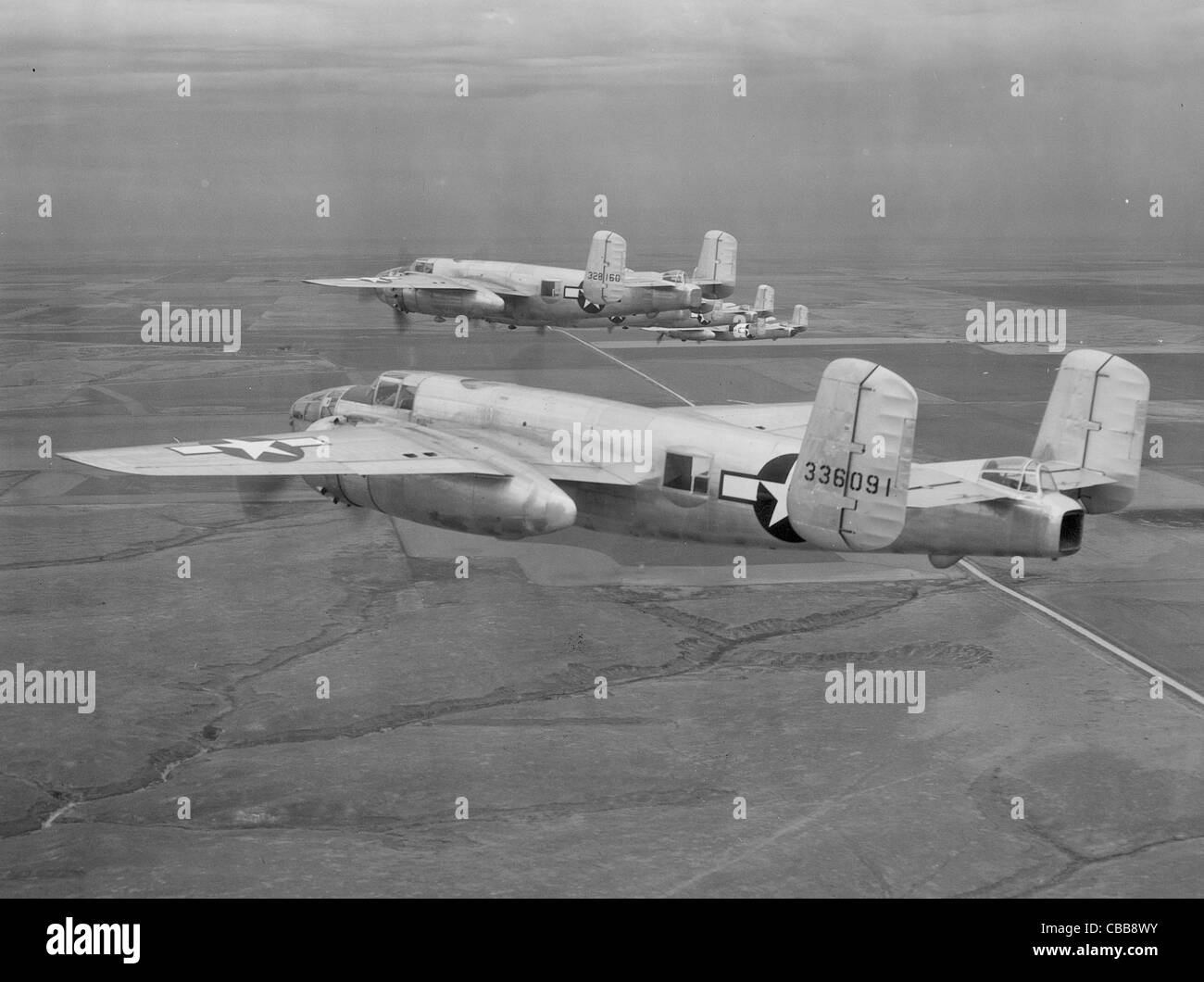 B25 Mitchel bombardieri in volo Foto Stock