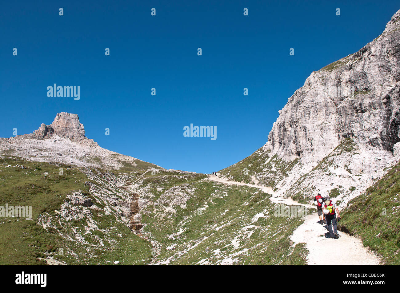 Montagna vicino a Forcella di Toblìn, Rifugio Locatelli, Alta Pusteria, Dolomiti, Alto Adige, Italia, Europa Foto Stock