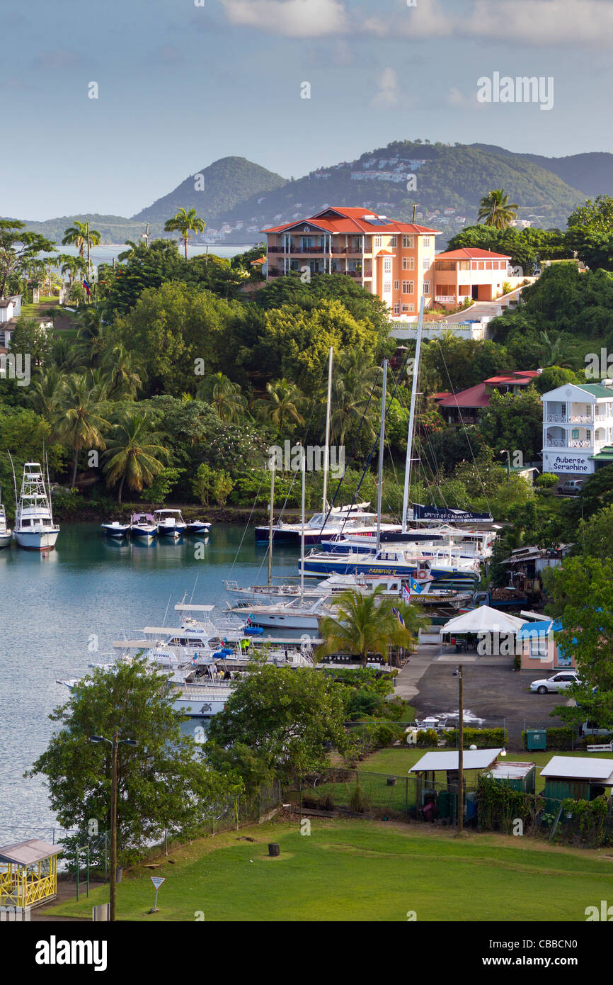 Yacht Harbour St Lucia Caraibi Foto Stock