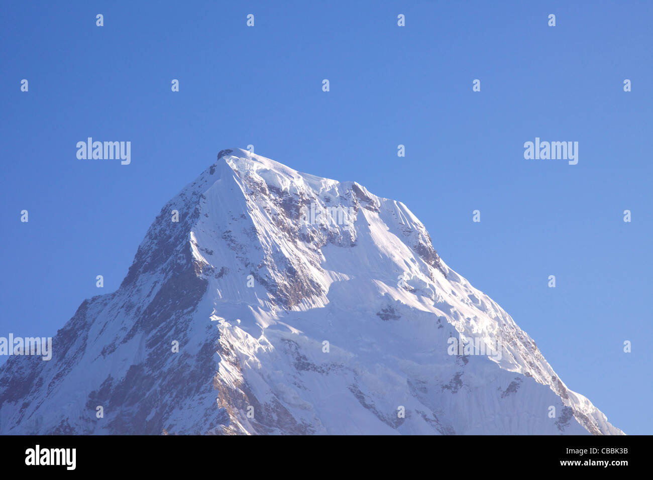 Vista di Annapurna Sud da Poon Hill all'alba, Santuario di Annapurna Regione, Himalaya, Nepal, Asia Foto Stock