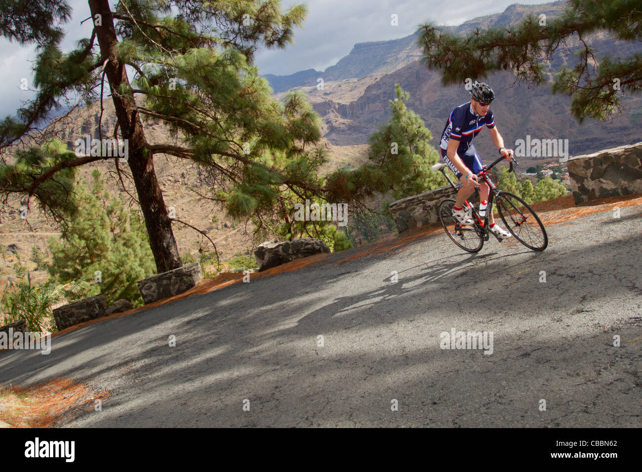 Una serie di foto dei ciclisti di montagna di Gran Canaria. Foto Stock