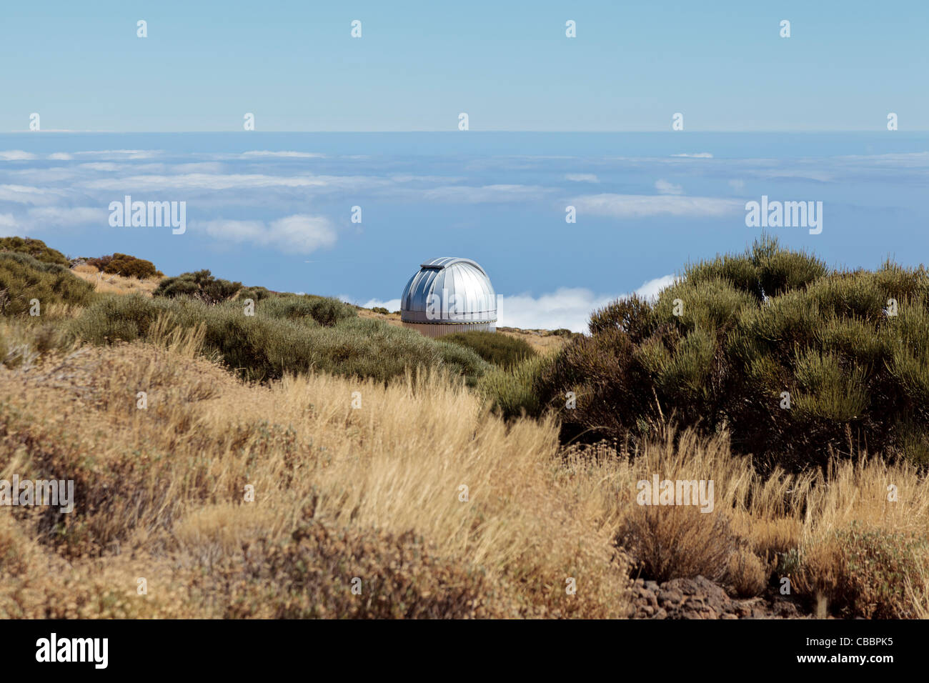 L'Instituto Astropisica Canarias a Izana nel Las Canadas del Parco Nazionale del Teide Tenerife, Isole Canarie, Spagna Foto Stock