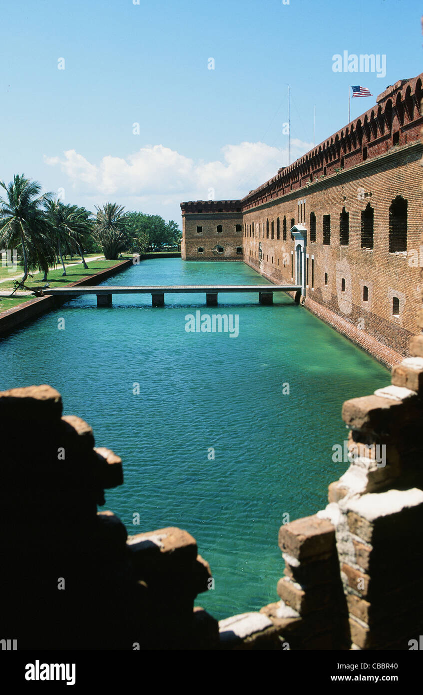 Fort Jefferson su giardino chiave nel Parco Nazionale di Dry Tortugas vicino a isole Marchesi e Florida Keys Foto Stock