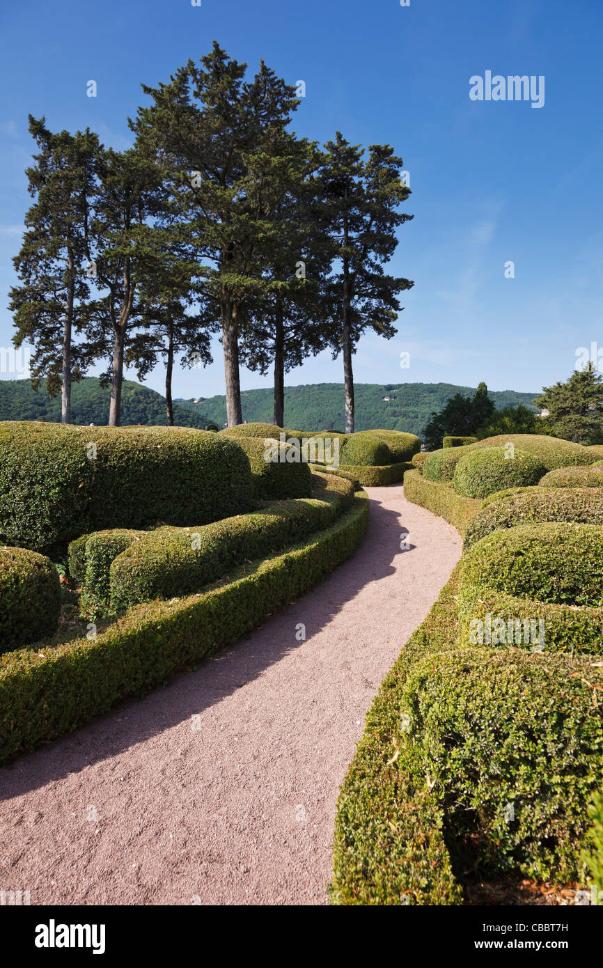 Giardini Marqueyssac, Dordogne, Francia, Europa Foto Stock