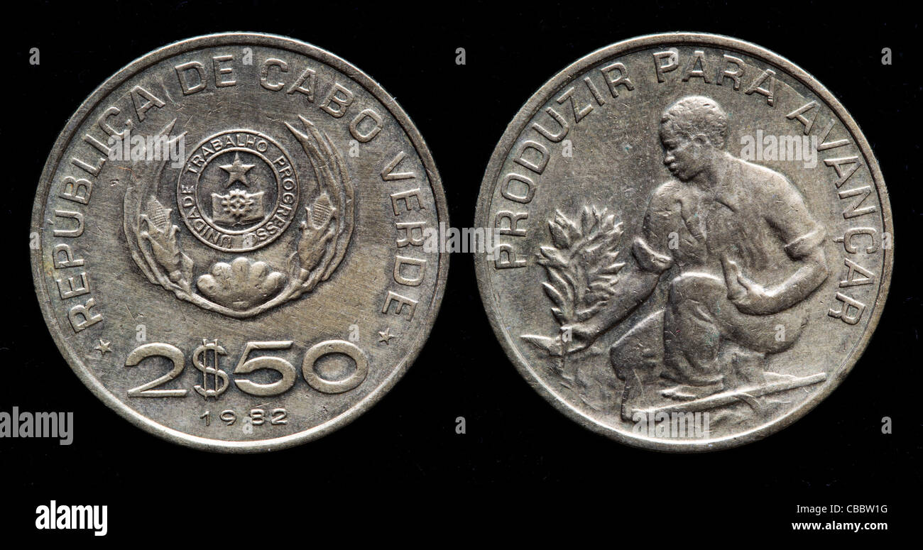 2,5 Escudos coin, Capo Verde, 1982 Foto Stock