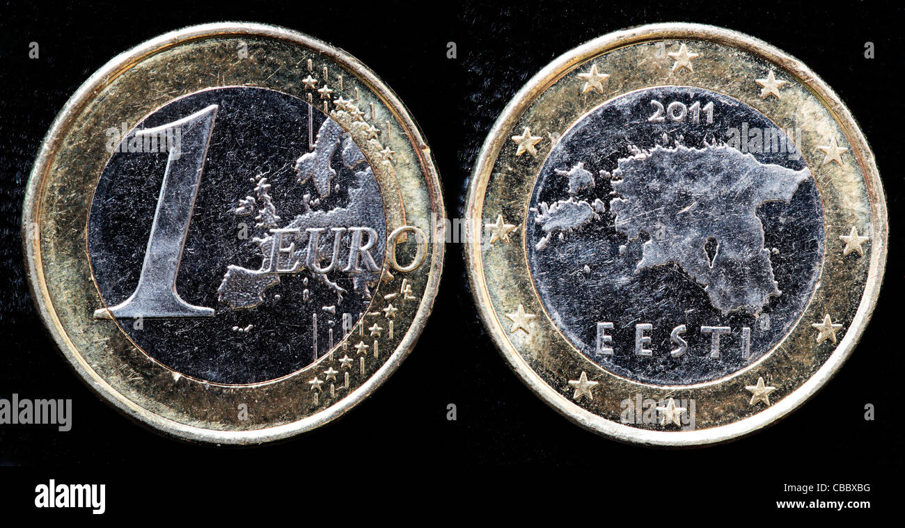 1 Euro moneta, Estonia, 2011 Foto Stock