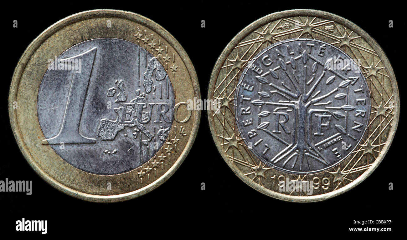 1 Euro moneta, Francia, 1999 Foto stock - Alamy