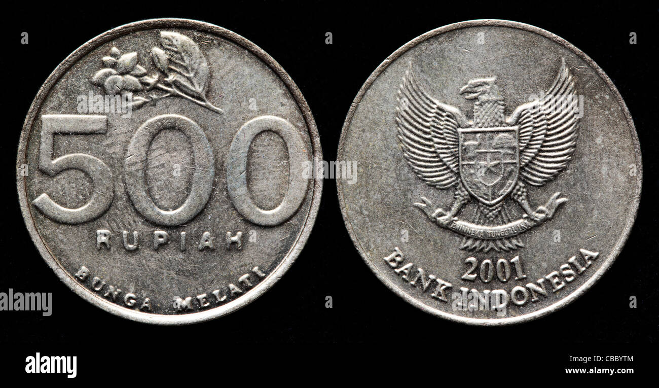 500 Rupiah coin, Indonesia, 2001 Foto Stock