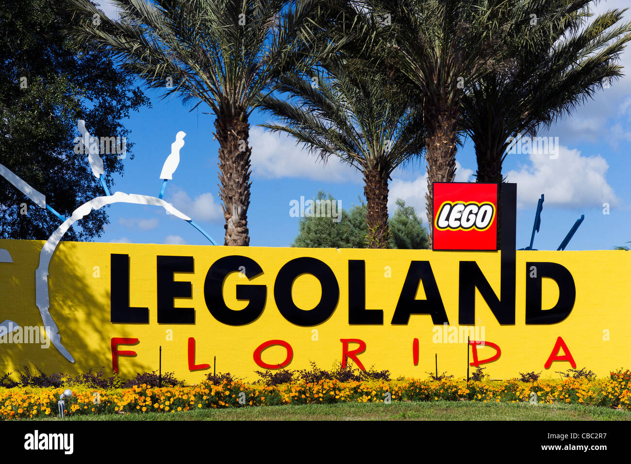 Ingresso al nuovo (2011) parco tematico Legoland, Winter Haven, Central Florida, Stati Uniti d'America Foto Stock