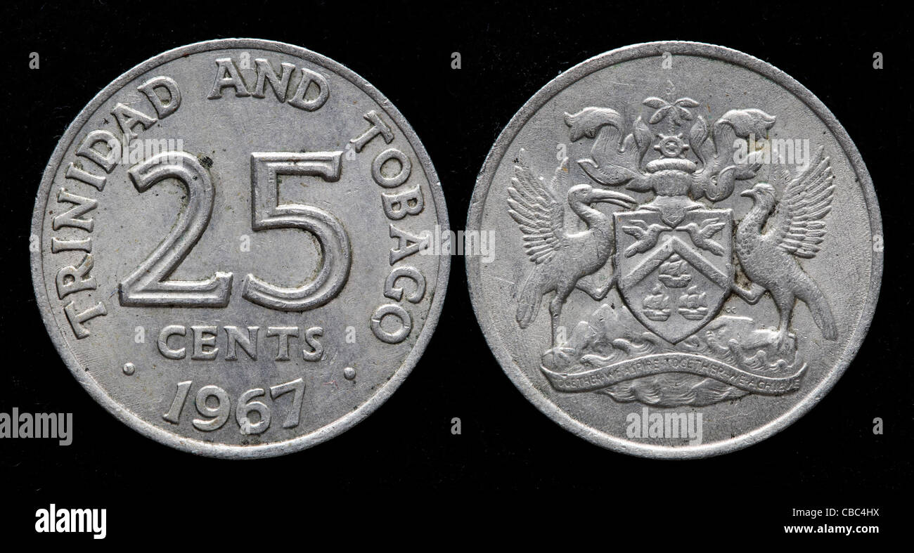 25 centesimi moneta, Trinidad e Tobago, 1967 Foto Stock