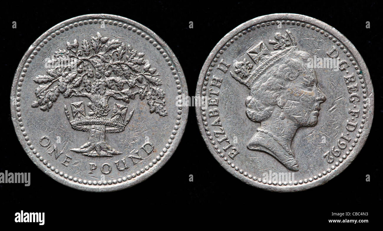 1 libbra di moneta, UK, 1992 Foto Stock