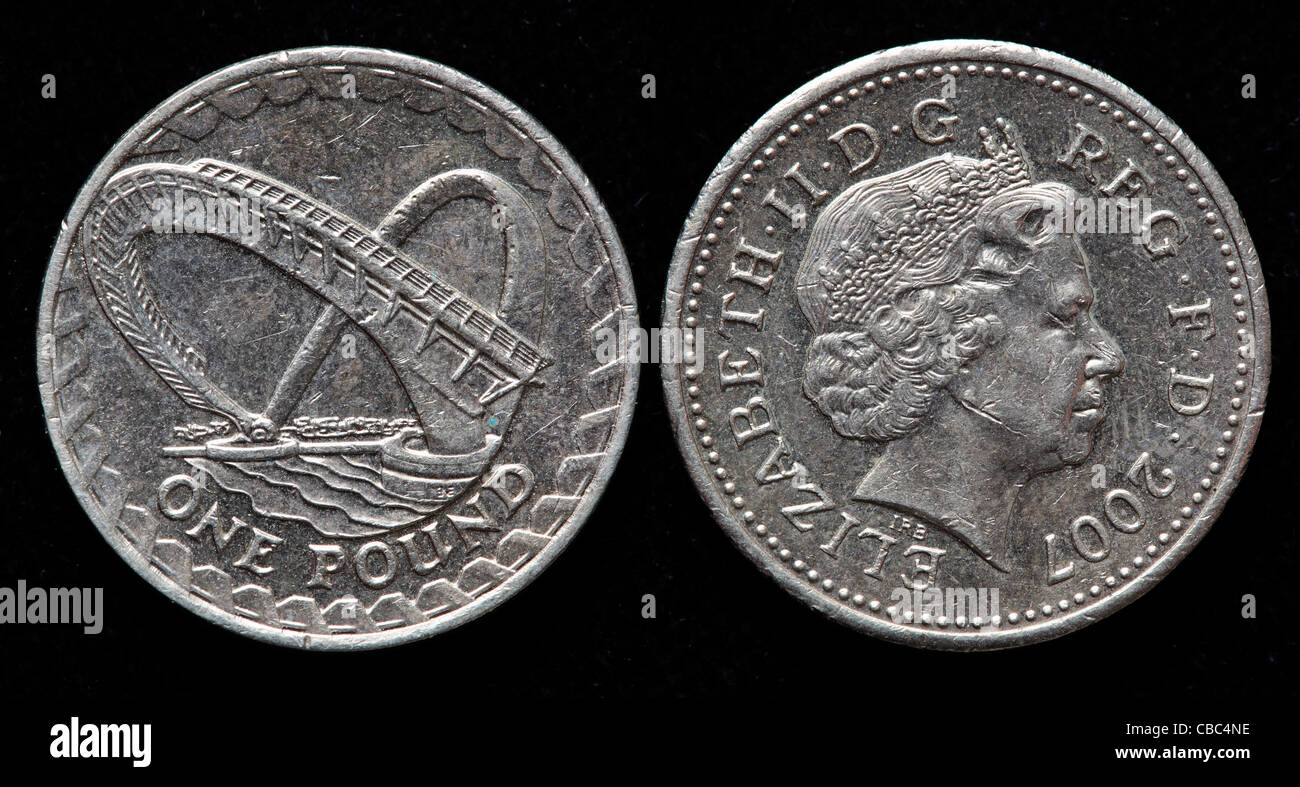 1 libbra di moneta, UK, 2007 Foto Stock