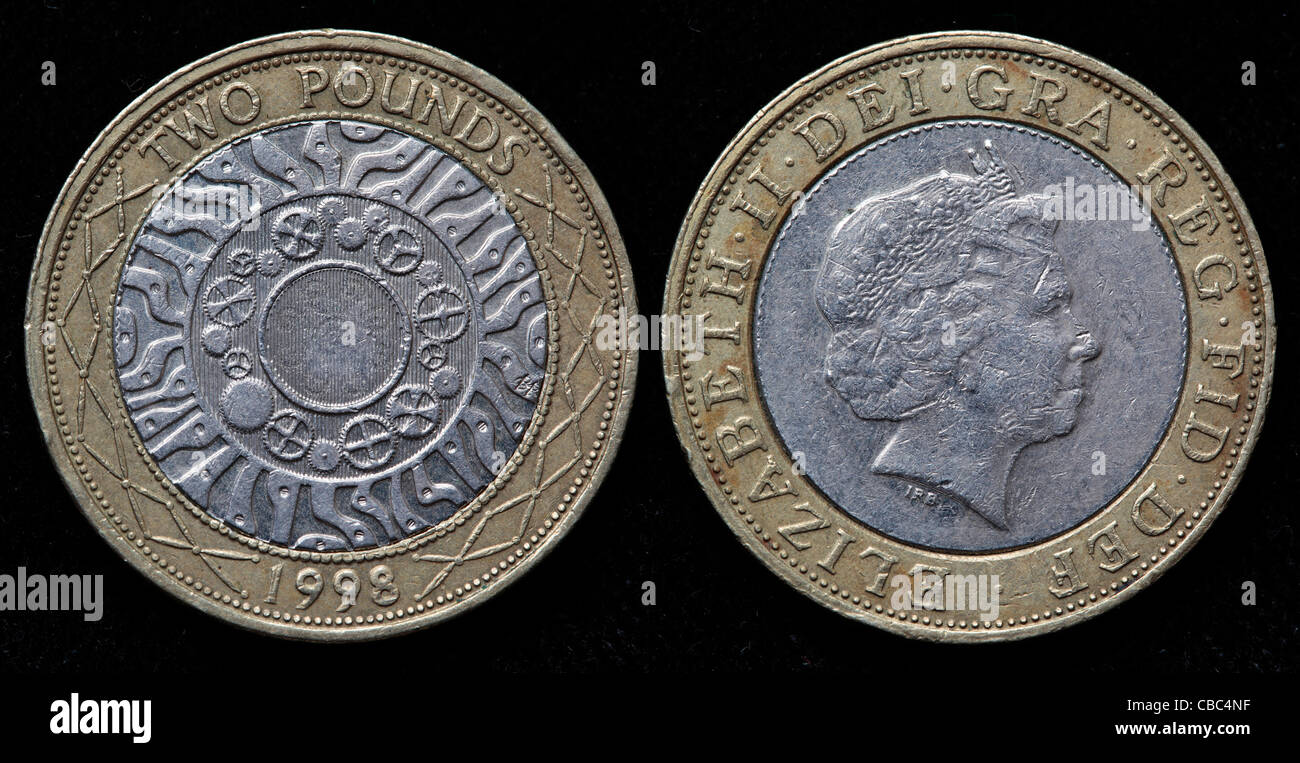 2 libbre di moneta, UK, 1998 Foto Stock