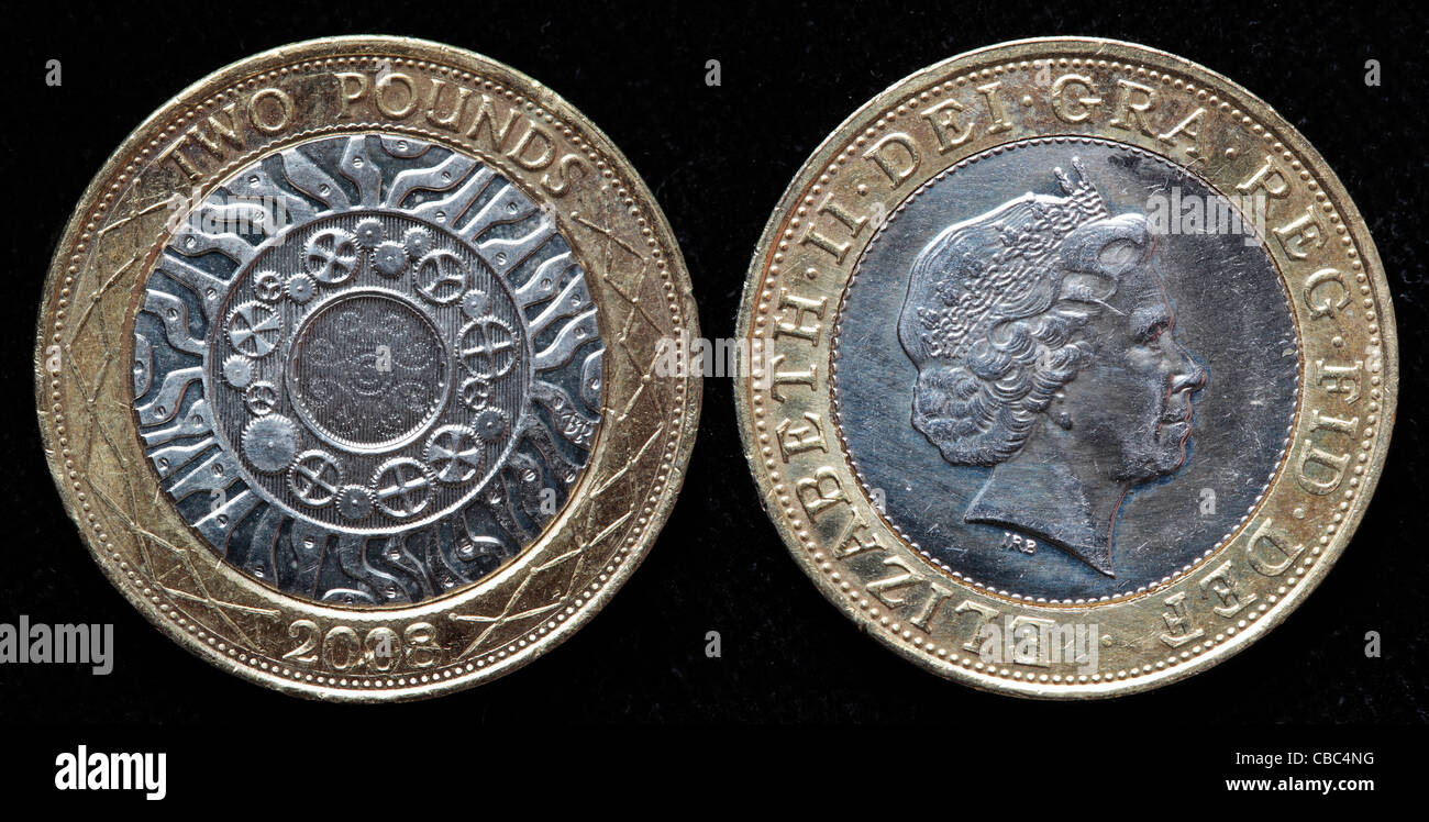 2 libbre di moneta, UK, 2008 Foto Stock
