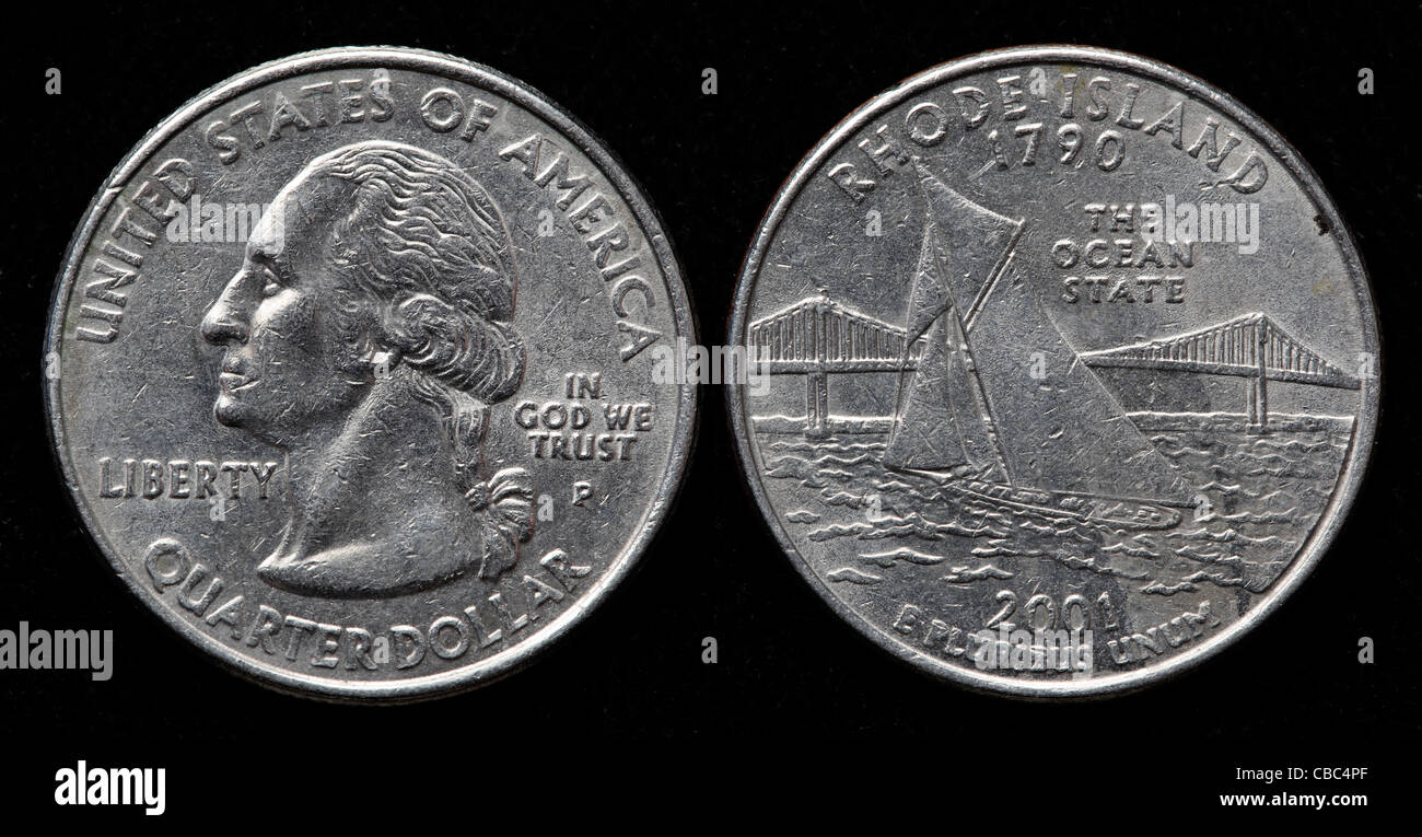 Quarto di Dollaro moneta, USA, 2001 Foto Stock