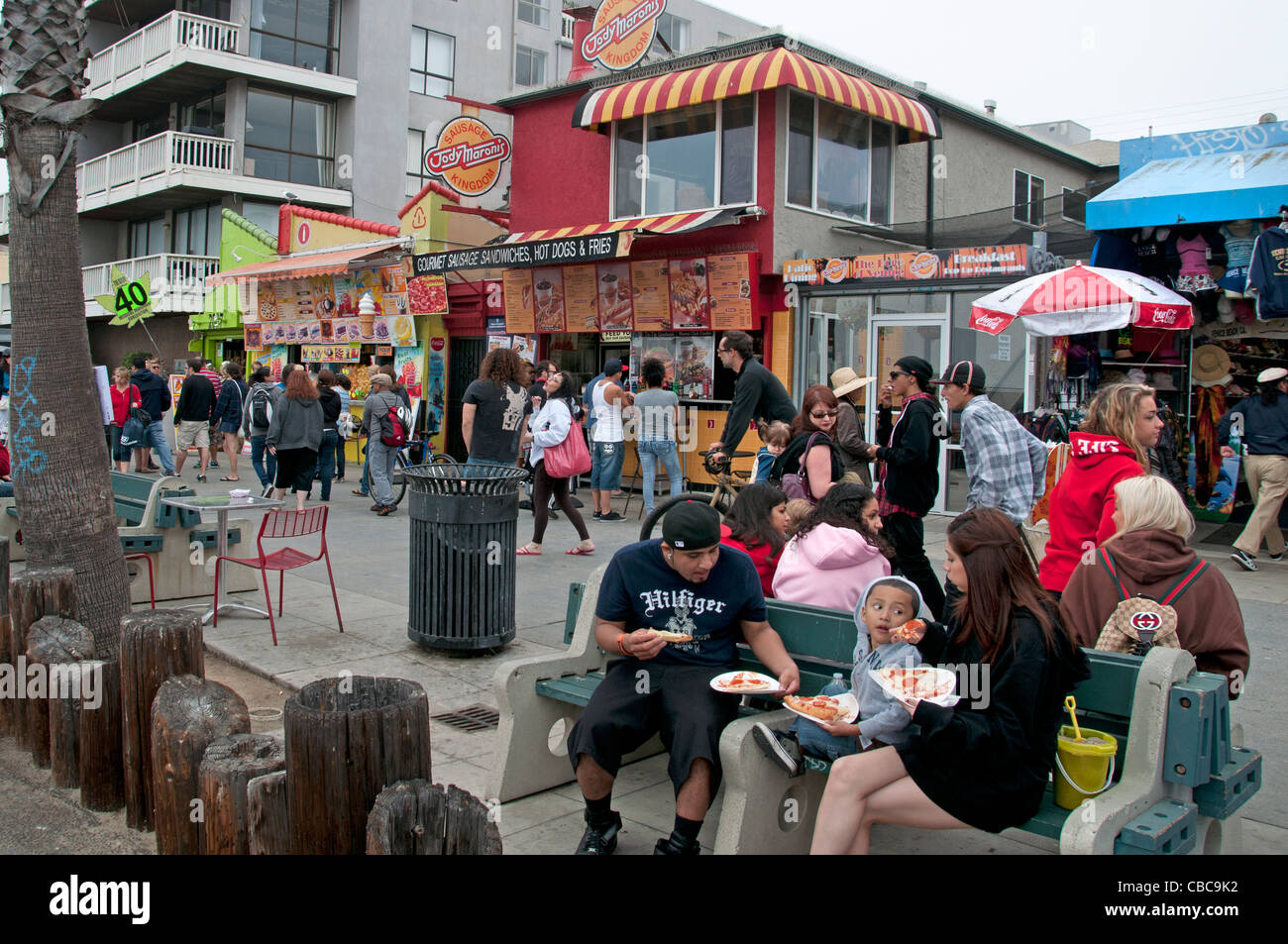Venice Beach California Stati Uniti famiglia Fast Food di Los Angeles Foto Stock