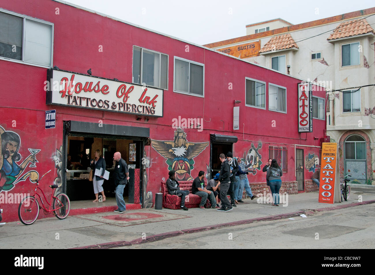 Casa di Ink Tattoo e Piercing Shop Venice Beach California Stati Uniti Foto Stock