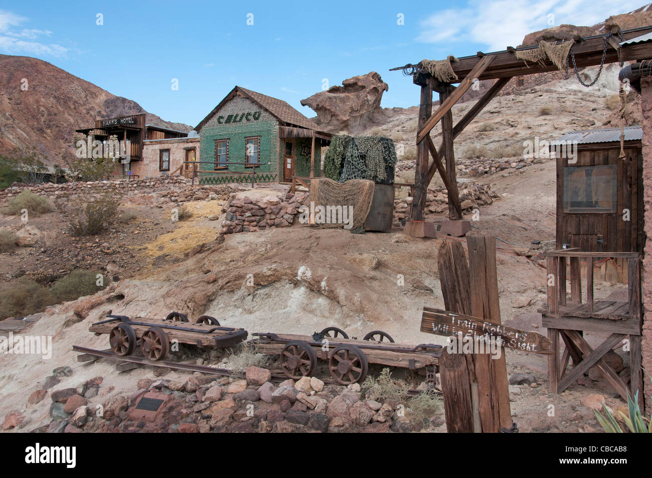 California Barstow Calico ghost town vecchie miniere di argento gold rush California Stati Uniti Foto Stock