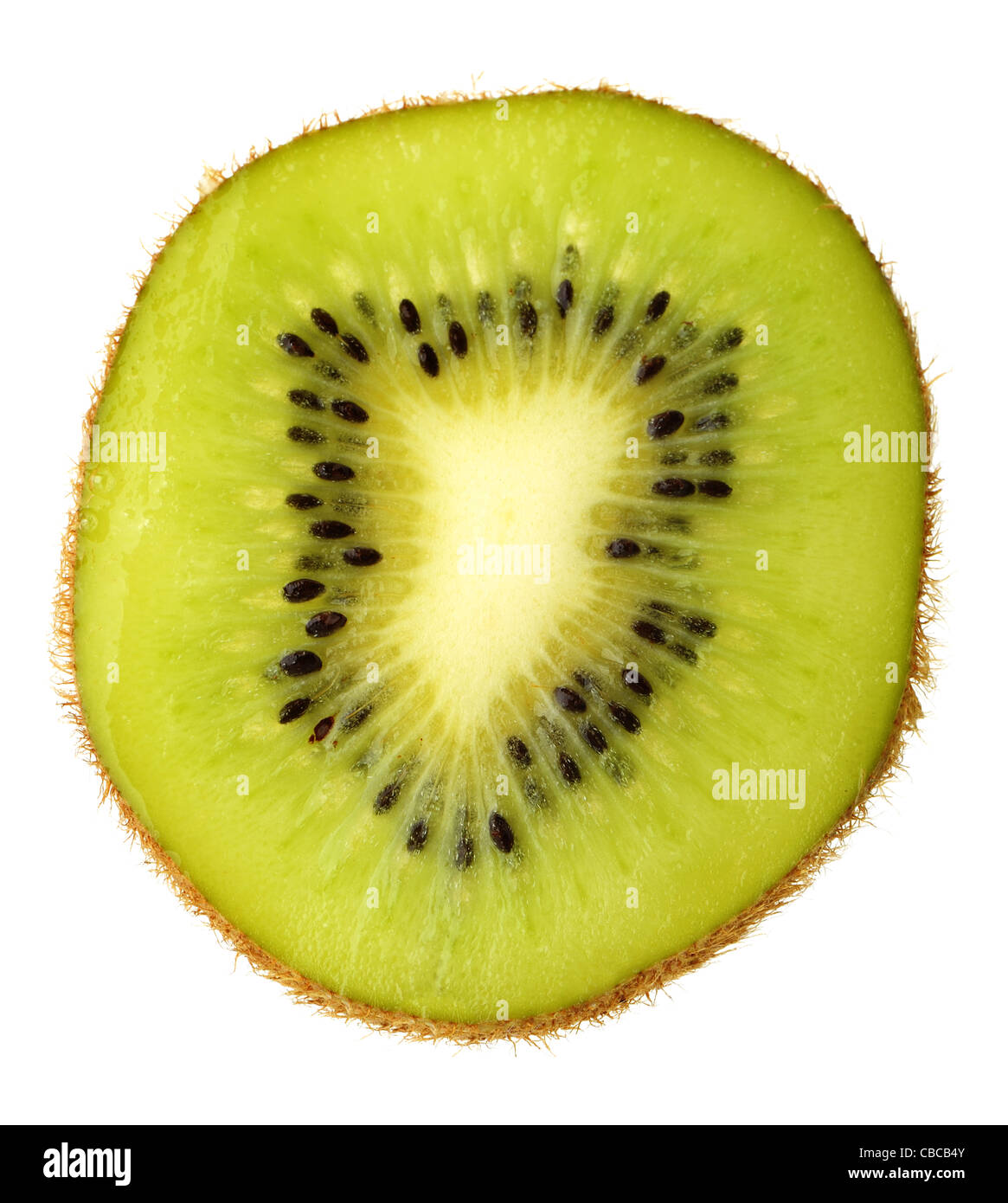 La sezione di tessitura kiwi . Una fotografia dettagliata close up di frutta esotica Foto Stock